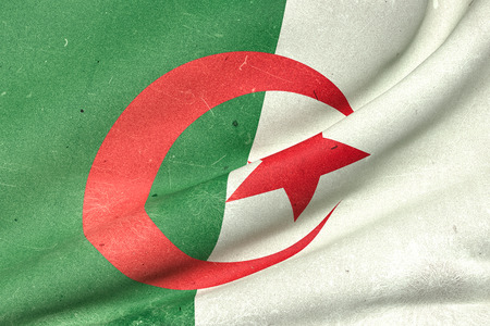 3d rendering of Algeria flag wavingの写真素材