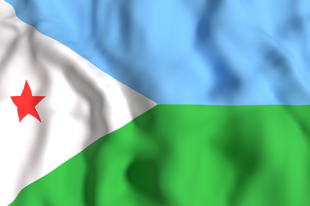 3d rendering of Djibouti flag wavingの写真素材
