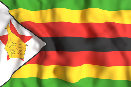 3d rendering of Republic of Zimbabwe flag wavingの写真素材