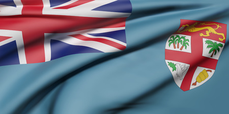 3d rendering of Republic of Fiji flag wavingの写真素材