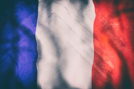 3d rendering of an old France flag wavingの写真素材