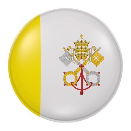 3d rendering of  Vatican flag on a buttonの写真素材
