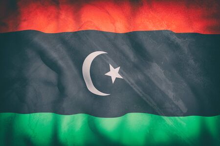 3d rendering of an old Libya flag wavingの写真素材
