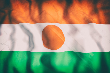 3d rendering of an old Republic of Niger flag wavingの写真素材