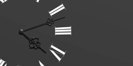 3d rendering of a face of clock on dark gray colored backgroundの写真素材