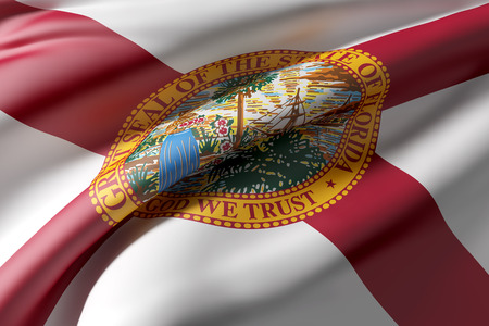 3d rendering of a Florida State flag wavingの写真素材