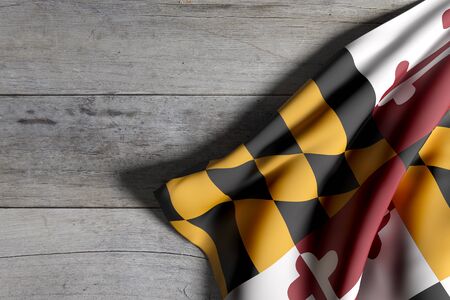 3d rendering of a Maryland State flag wavingの写真素材