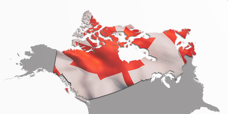 3d rendering of Canada flag and map. Its a JPG imageの写真素材