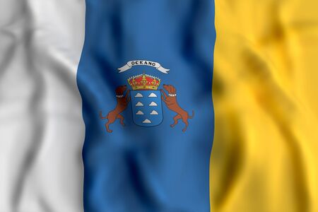3d rendering of a Canarias flag wavingの写真素材