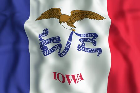 3d rendering of an Iowa State flag.の写真素材