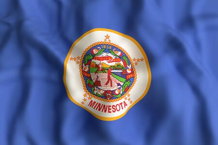 3d rendering of a Minnesota State flaの写真素材