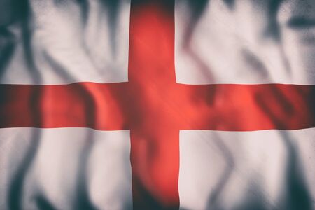 3d rendering of an old England flag wavingの写真素材