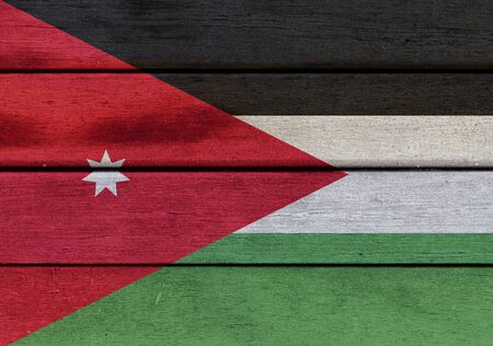 Illustration of Jordan flag over a wood surfaceの写真素材