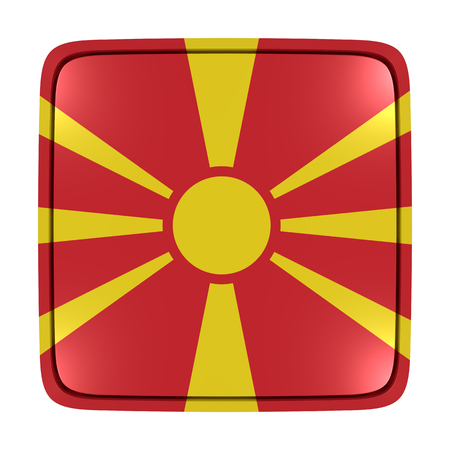3d rendering of a Macedonia flag icon. Isolated on white background.の写真素材