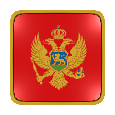 3d rendering of a Montenegro flag icon. Isolated on white background.の写真素材