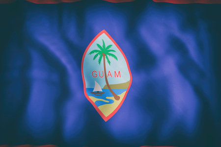 3d rendering of an old Guam flag wavingの写真素材