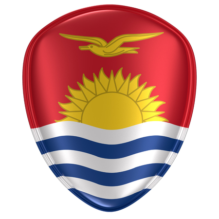 3d rendering of a Kiribati flag icon on white background.の写真素材