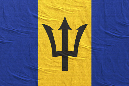 3d rendering of Barbados flag waving