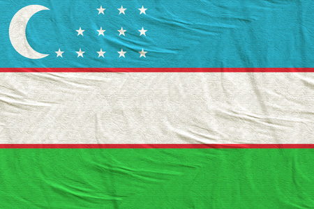 3d rendering of a Uzbekistan flag silkの写真素材