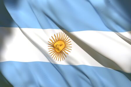 3d rendering of an Argentina national flag wavingの写真素材