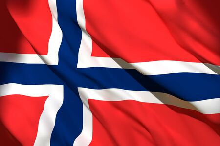 3d rendering of a Norway national flag wavingの写真素材