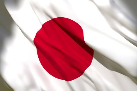 3d rendering of a Japan national flag waving