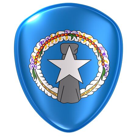 3d rendering of a Northern Mariana Islands flag icon on white background.の写真素材