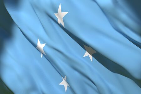 3d rendering of Micronesia flag wavingの写真素材