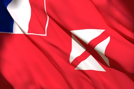 3d rendering of Wallis and Futuna flag wavingの写真素材