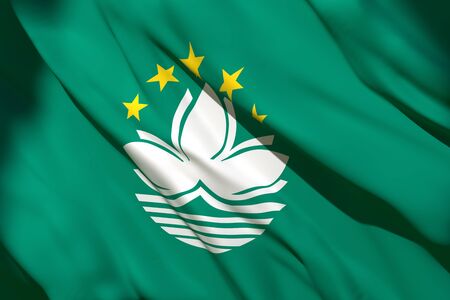3d rendering of Macau flag wavingの写真素材