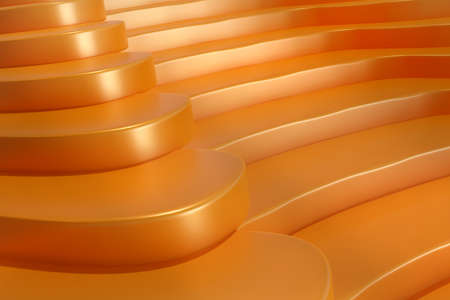 3d rendering of an abstract background with some orange shapesの写真素材