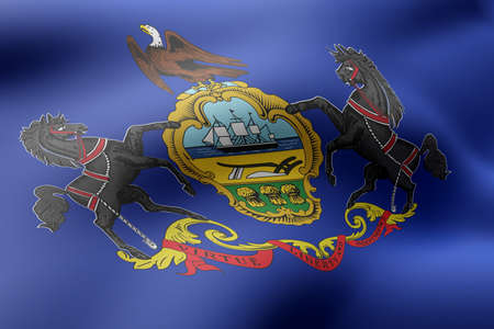 3d rendering of a detailed and textured Pennsylvania USA State flagの写真素材