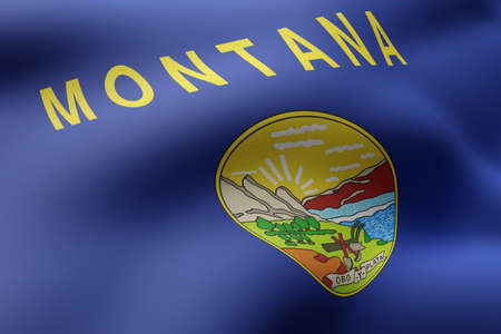 3d rendering of a detailed and textured Montana USA State flagの写真素材