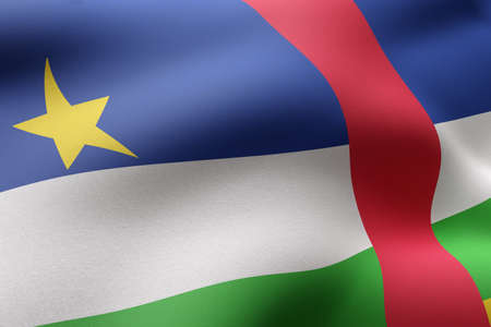 3d rendering of a textured national Central African Republic flag.の写真素材