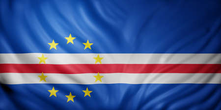 3d rendering of a national Cape Verde flag.の写真素材