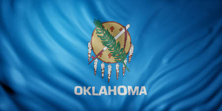 3d rendering of a detailed Oklahoma USA State flagの写真素材