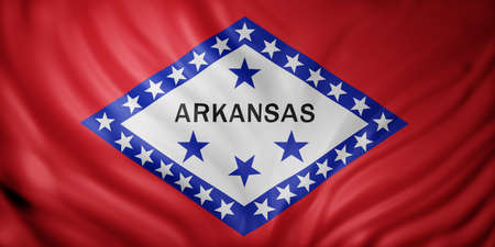 3d rendering of a detailed Arkansas USA State flagの写真素材