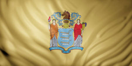 3d rendering of a detailed New Jersey USA State flag