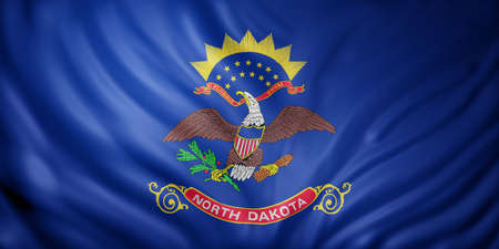 3d rendering of a detailed North Dakota USA State flagの写真素材