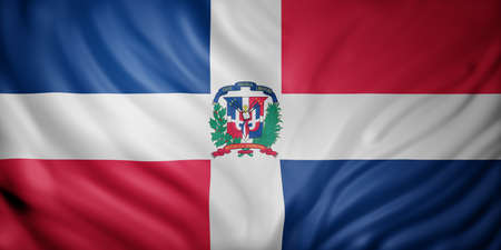 3d rendering of a national Dominican Republic flagの写真素材