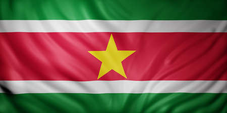 3d rendering of a national Suriname flagの写真素材