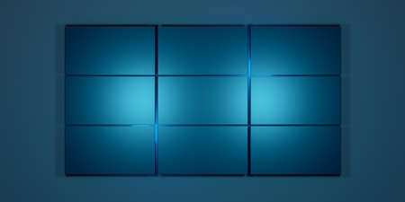3d rendering of abstract background with blue panels lights. Abstract background.