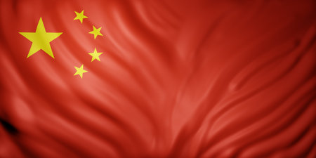 3d rendering of a national China flagの写真素材