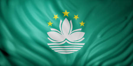 3d rendering of Macau flag wavingの写真素材
