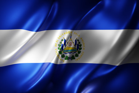 3d rendering of a national El Salvador flagの写真素材