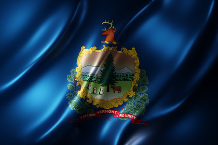 3d rendering of a detailed and textured Vermont USA State flagの写真素材