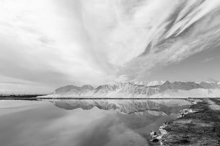 A spectacular saltwork of great scenic and interpretive value and that constitutes a privileged enclave in front of the Coto de DoÃ±ana. They are located in the south of Spain, Cadiz.の写真素材