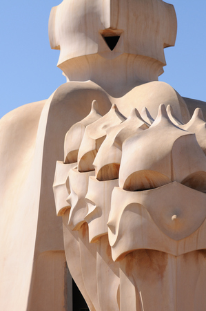 Chimneys of Casa Mila (la Pedrera) in Barcelona, by Antoni Gaudi.のeditorial素材