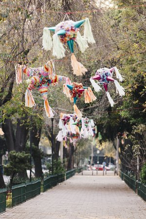 Pinatas in the street, Mexico Cityの写真素材
