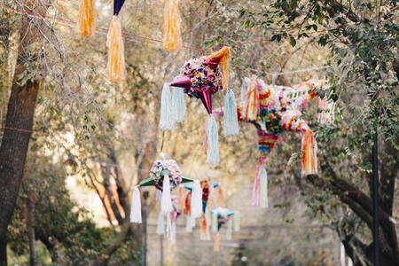Pinatas in the street, Mexico Cityの写真素材